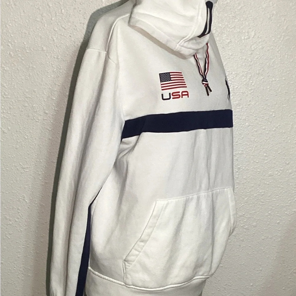 Polo by Ralph Lauren White Hoodie with USA Flag size large